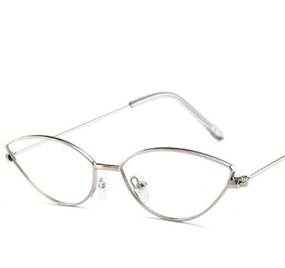 New Cute Sexy Sunglases Retro Cat Eye Sunglasses Women Metal Triangle Vintage Cateye Sun Glasses Female