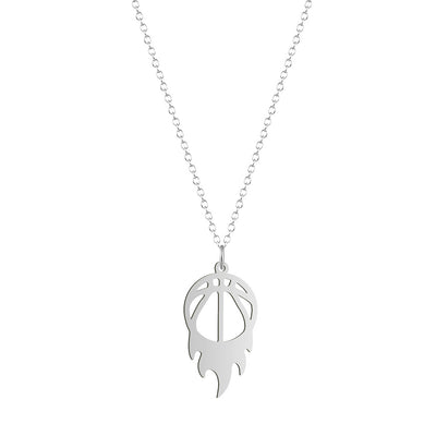Round Fire Basketball Pendant Necklace For Women