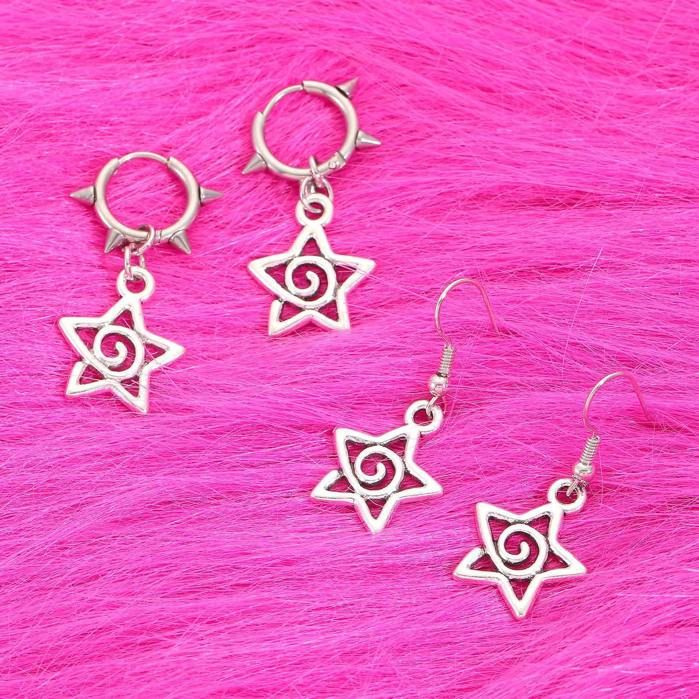 Cute Swirls Bowknot Gothic Charm Rivet Earrings For Women Punk Pull Style Jewelry Vintage